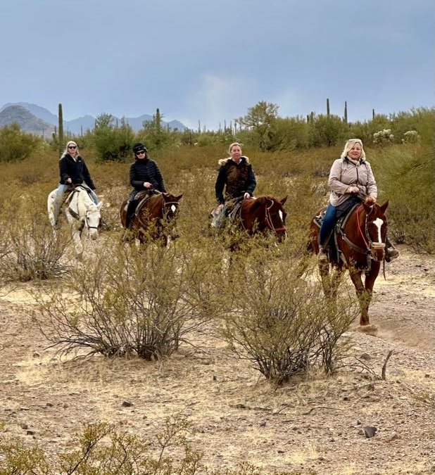 Trail Ride during a Women's Retreat in Arizona Desert